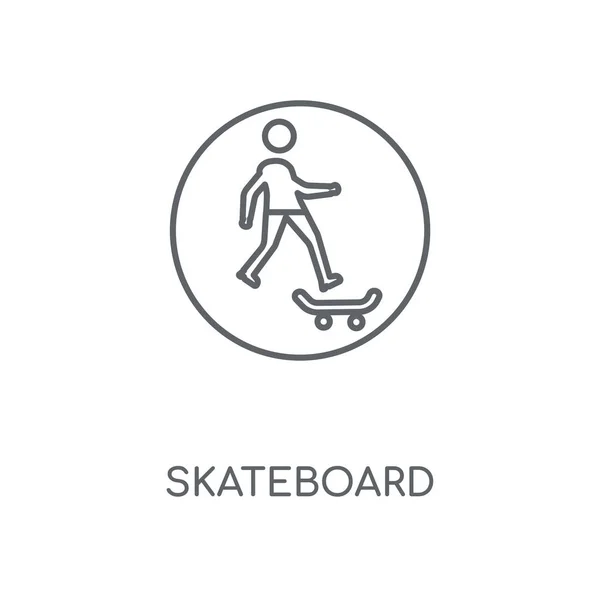 スケート ボード線形アイコン スケート ボード コンセプト ストローク シンボル デザイン 薄いグラフィック要素ベクトル イラスト — ストックベクタ