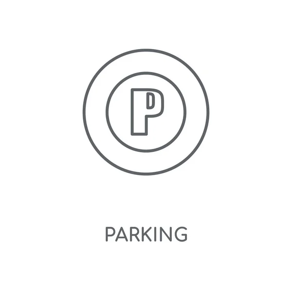 Ikona Liniowej Parking Parking Koncepcja Symbol Obrysu Cienkich Elementów Graficznych — Wektor stockowy