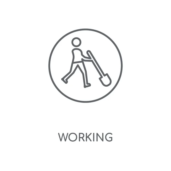 Ikona Liniowej Pracy Praca Koncepcja Symbol Obrysu Cienkich Elementów Graficznych — Wektor stockowy