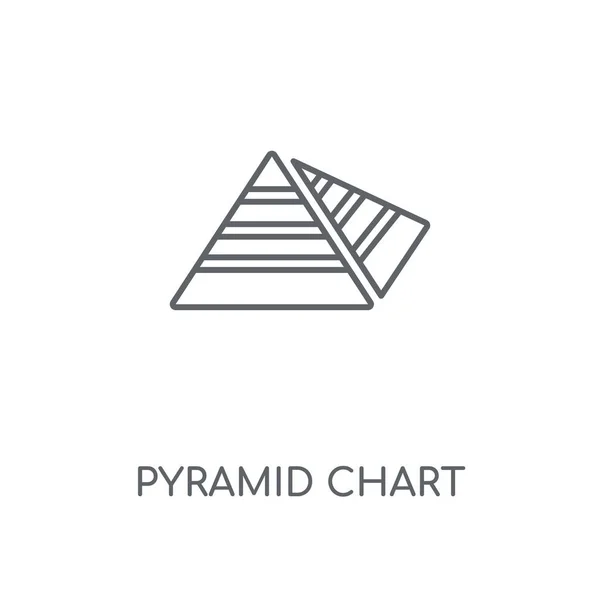 Piramida Wykres Liniowy Ikona Ostrosłupowy Wykresu Koncepcja Symbol Obrysu Cienkich — Wektor stockowy