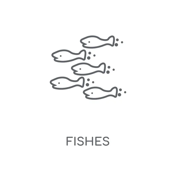 魚線形アイコン 魚ストローク シンボル デザインのコンセプト薄いグラフィック要素ベクトル イラスト 白い背景 Eps の概要パターン — ストックベクタ