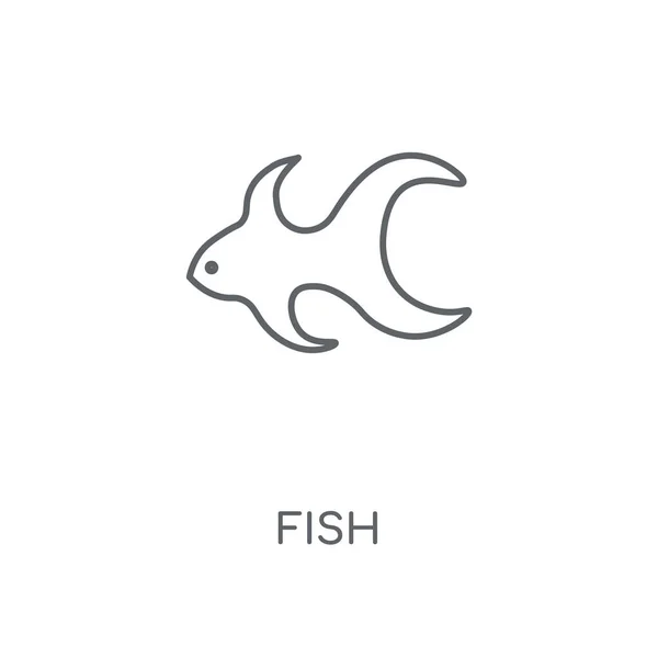 Fisch Lineare Symbol Fish Concept Strich Symbol Design Dünne Grafische — Stockvektor