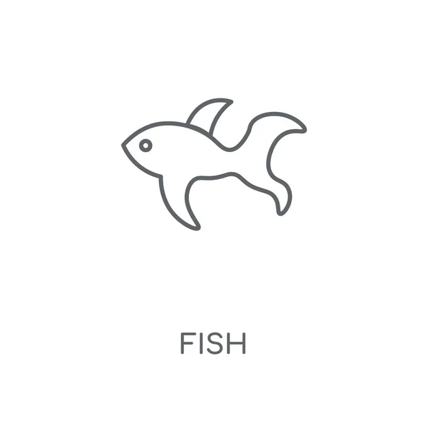 Ikona Liniowej Ryb Połowów Koncepcja Symbol Obrysu Cienkich Elementów Graficznych — Wektor stockowy