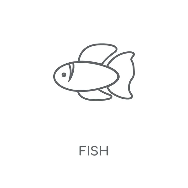 Ikona Liniowej Ryb Połowów Koncepcja Symbol Obrysu Cienkich Elementów Graficznych — Wektor stockowy