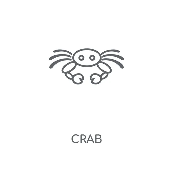 Krab Lineaire Pictogram Krab Conceptontwerp Beroerte Symbool Dunne Grafische Elementen — Stockvector