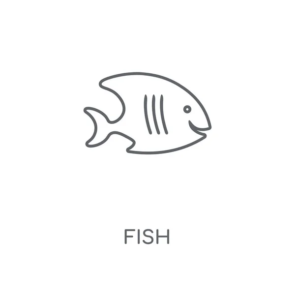 Fisk Linjär Ikonen Fisk Konceptdesign Stroke Symbol Tunn Grafiska Element — Stock vektor