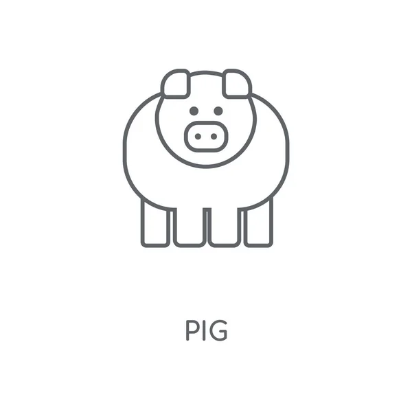 Icône Linéaire Cochon Conception Symbole Course Concept Porc Illustration Vectorielle — Image vectorielle