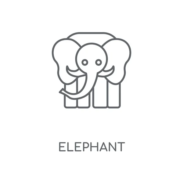 Линейная Икона Слона Дизайн Символов Штриха Слона Тонкие Графические Элементы — стоковый вектор