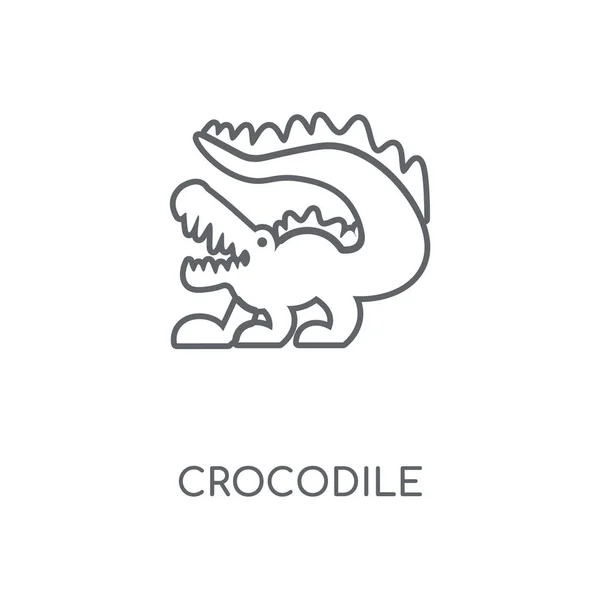 Krokodýl Lineární Ikona Krokodýl Koncept Tahu Symbol Design Tenké Grafické — Stockový vektor