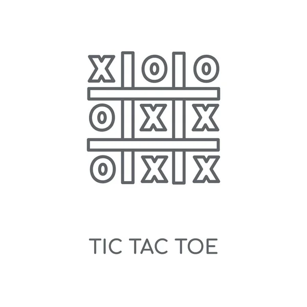 Tic Tac Toe Icono Lineal Tic Tac Toe Concepto Trazo — Vector de stock