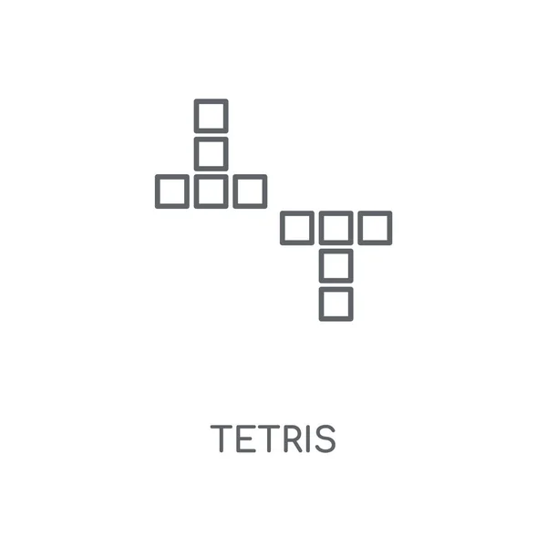 Icono Lineal Tetris Diseño Símbolo Carrera Concepto Tetris Elementos Gráficos — Vector de stock