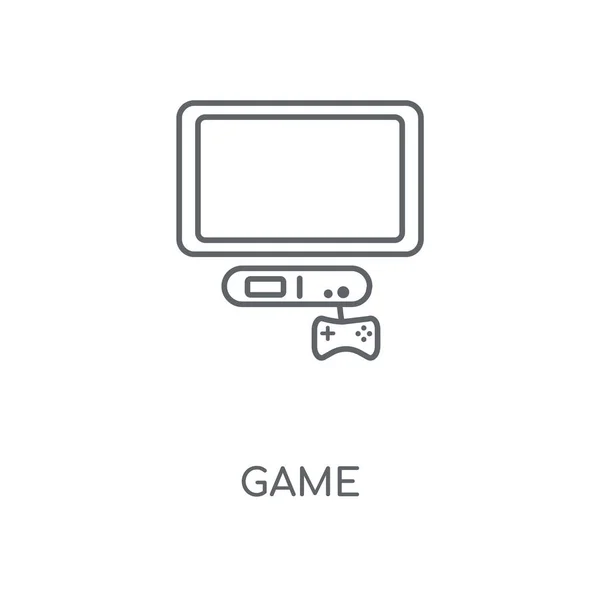 ゲームの線形アイコン ゲームのコンセプトはストローク シンボル デザイン 薄いグラフィック要素ベクトル イラスト 白い背景 Eps の概要パターン — ストックベクタ