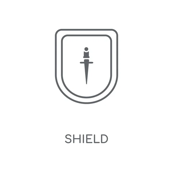 Shield Linear Icon Shield Concept Stroke Symbol Design Thin Graphic — Stock Vector