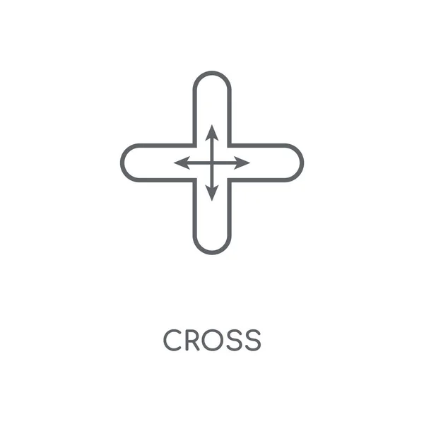 Cross Linear Icon Cross Concept Stroke Symbol Design Thin Graphic — Stock Vector