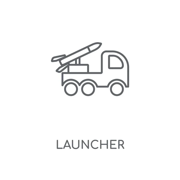 Icono Lineal Del Lanzador Lanzador Concepto Carrera Símbolo Diseño Elementos — Vector de stock