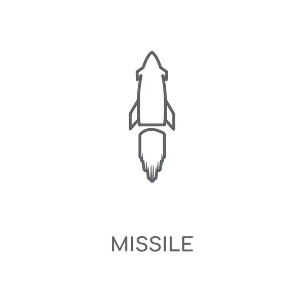 Icona Lineare Del Missile Progettazione Simbolo Colpo Concetto Missile Illustrazione — Vettoriale Stock