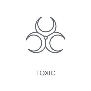Toksik doğrusal simgesi. Toksik kavramı kontur sembolü tasarım. İnce grafik öğeleri illüstrasyon, beyaz bir arka plan, eps 10 anahat desen vektör.