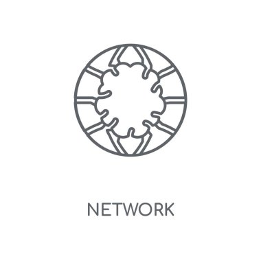 Ağ doğrusal kutsal kişilerin resmi. Ağ kavramı kontur sembol tasarımı. İnce grafik öğeleri illüstrasyon, beyaz bir arka plan, eps 10 anahat desen vektör.