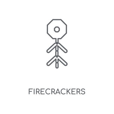Havai fişek doğrusal simgesi. Havai fişek kavramı kontur sembolü tasarım. İnce grafik öğeleri illüstrasyon, beyaz bir arka plan, eps 10 anahat desen vektör.
