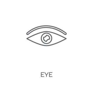 Göz doğrusal simgesini. Göz kavramı kontur sembolü tasarım. İnce grafik öğeleri illüstrasyon, beyaz bir arka plan, eps 10 anahat desen vektör.