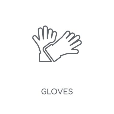 Eldiven doğrusal simgesi. Eldiven kavramı kontur sembolü tasarım. İnce grafik öğeleri illüstrasyon, beyaz bir arka plan, eps 10 anahat desen vektör.