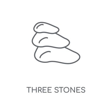 Üç taş doğrusal simgesi. Üç taş kavramı kontur sembolü tasarım. İnce grafik öğeleri illüstrasyon, beyaz bir arka plan, eps 10 anahat desen vektör.