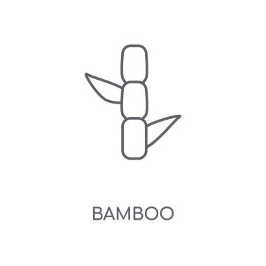 Bambu doğrusal simgesi. Bambu kavramı kontur sembolü tasarım. İnce grafik öğeleri illüstrasyon, beyaz bir arka plan, eps 10 anahat desen vektör.