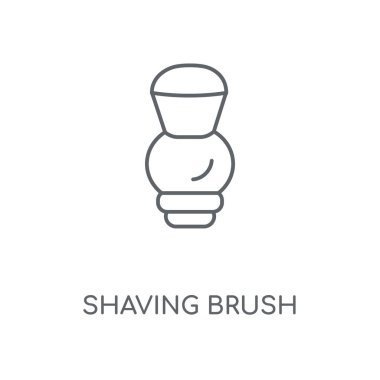 Tıraş fırçası doğrusal simgesi. Fırça kavramı kontur sembolü tasarım tıraş. İnce grafik öğeleri illüstrasyon, beyaz bir arka plan, eps 10 anahat desen vektör.