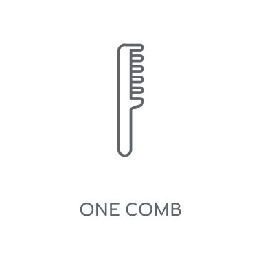 Bir tarak doğrusal simgesi. Bir tarak kavramı kontur sembolü tasarım. İnce grafik öğeleri illüstrasyon, beyaz bir arka plan, eps 10 anahat desen vektör.