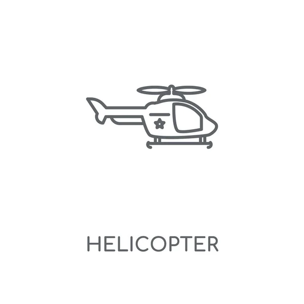 Icône Linéaire Hélicoptère Concept Hélicoptère Conception Symbole Course Illustration Vectorielle — Image vectorielle