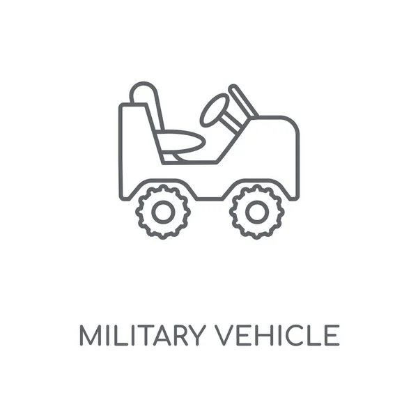 Icono Lineal Vehículo Militar Diseño Símbolo Carrera Concepto Vehículo Militar — Vector de stock