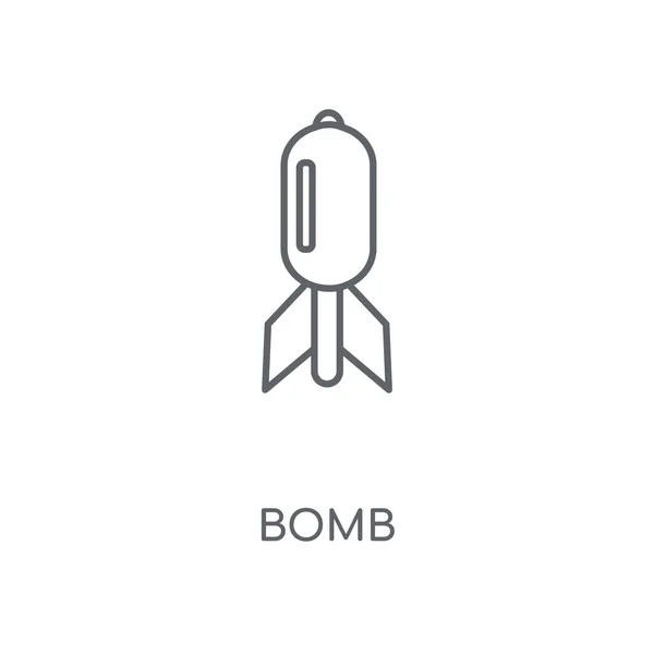 Icona Lineare Bomba Progettazione Simbolo Colpo Concetto Bomba Illustrazione Vettoriale — Vettoriale Stock