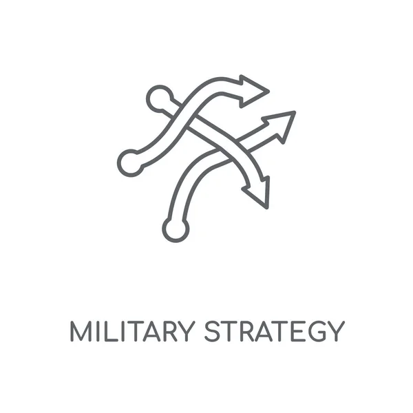 Ícone Linear Esboço Estratégia Militar Desenho Estratégia Militar Design Símbolo — Vetor de Stock