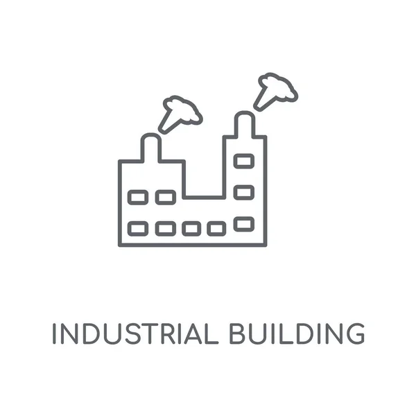 Edificio Industrial Con Contaminantes Icono Lineal Edificio Industrial Con Diseño — Archivo Imágenes Vectoriales