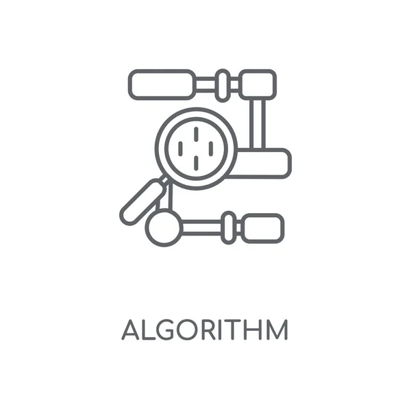 Algorytm Liniowy Ikona Algorytm Koncepcja Symbol Obrysu Cienkich Elementów Graficznych — Wektor stockowy