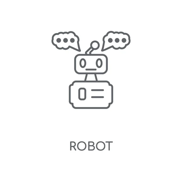 Roboter Lineares Symbol Roboterkonzept Schlagsymboldesign Dünne Grafische Elemente Vektorillustration Umrissmuster — Stockvektor