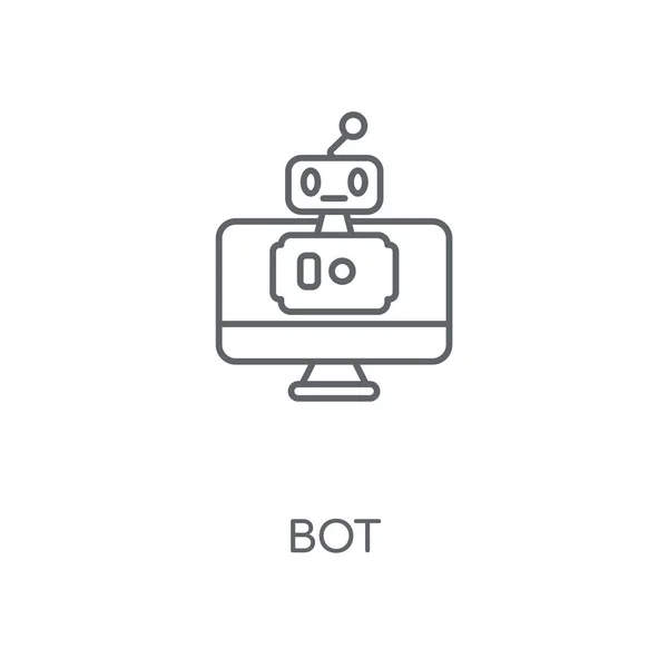 ボット線形アイコン ボット ストローク シンボル デザインのコンセプト薄いグラフィック要素ベクトル イラスト 白い背景 Eps の概要パターン — ストックベクタ