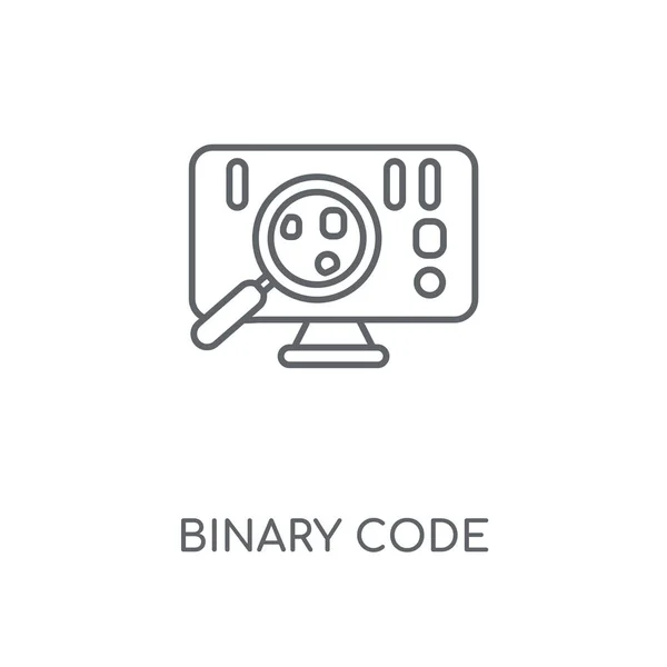 Ícone Linear Código Binário Design Símbolo Curso Conceito Código Binário — Vetor de Stock