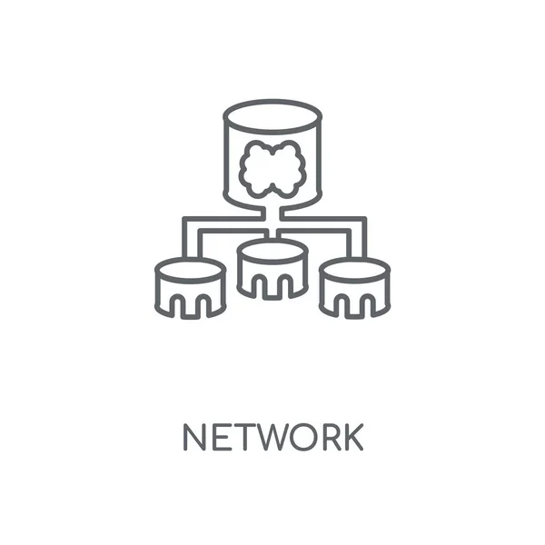 ネットワーク線形アイコン ネットワーク コンセプト ストローク シンボル デザイン 薄いグラフィック要素ベクトル イラスト 白い背景 Eps — ストックベクタ