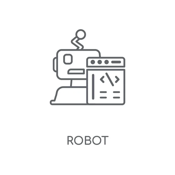 Icona Lineare Robot Design Del Simbolo Del Tratto Del Robot — Vettoriale Stock