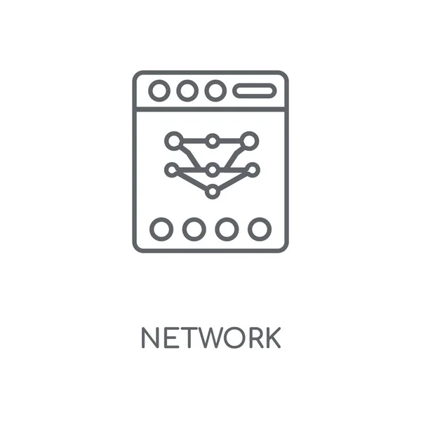 ネットワーク線形アイコン ネットワーク コンセプト ストローク シンボル デザイン 薄いグラフィック要素ベクトル イラスト 白い背景 Eps — ストックベクタ