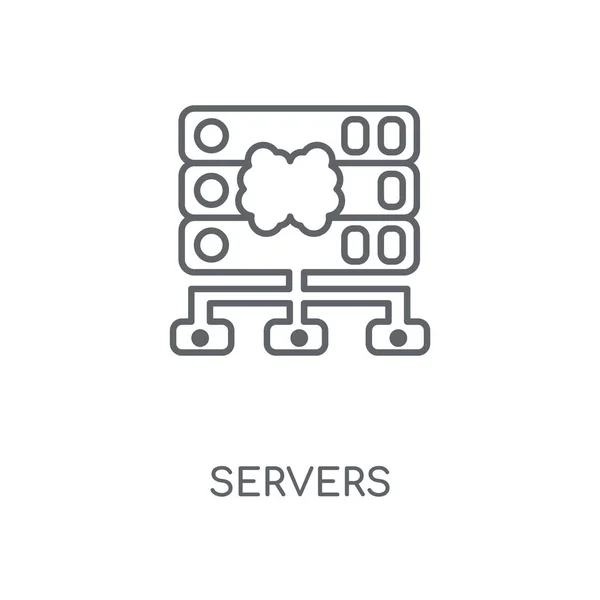 Линейный Значок Сервера Концепция Инсульта Серверов Дизайн Символов Тонкие Графические — стоковый вектор
