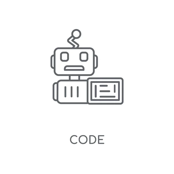 Кодова Лінійна Піктограма Дизайн Символів Інсульту Концепції Коду Тонкі Графічні — стоковий вектор