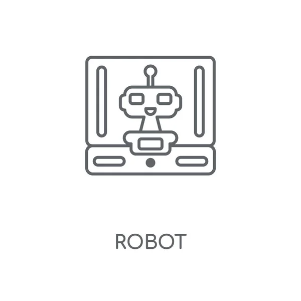 Robot Linjär Ikonen Robot Konceptdesign Stroke Symbol Tunn Grafiska Element — Stock vektor