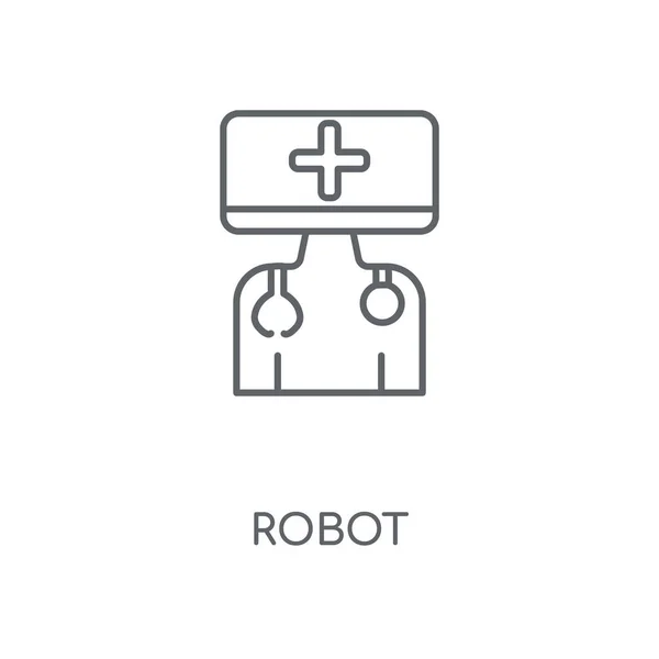ロボット線形アイコン ロボット概念ストローク シンボル デザイン 薄いグラフィック要素ベクトル イラスト 白い背景 Eps の概要パターン — ストックベクタ