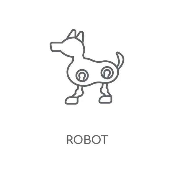 Робот Лінійної Піктограми Дизайн Символів Штрихування Концепції Робота Тонкі Графічні — стоковий вектор