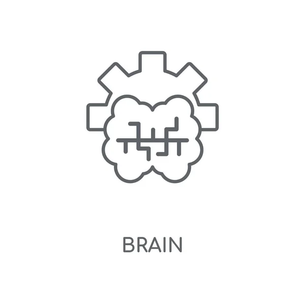 脳線形アイコン 脳のストローク シンボル デザインのコンセプト薄いグラフィック要素ベクトル イラスト 白い背景 Eps の概要パターン — ストックベクタ