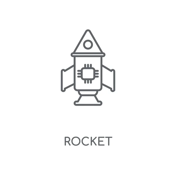 Roket Doğrusal Simgesi Roket Kavramı Kontur Sembolü Tasarım Nce Grafik — Stok Vektör