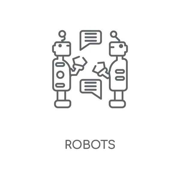 Robots Lineaire Pictogram Robots Beroerte Symbool Conceptontwerp Dunne Grafische Elementen — Stockvector