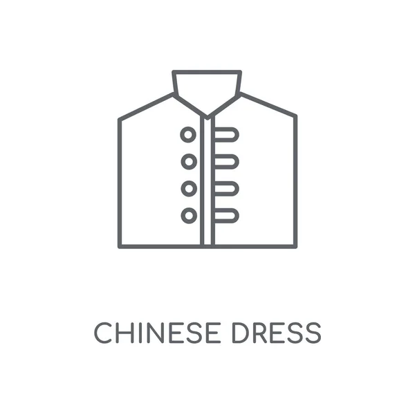 Chinese Jurk Lineaire Pictogram Chinese Kleding Lijn Symbool Conceptontwerp Dunne — Stockvector